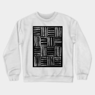 White and Black Minimal Lines - Abstract Charcoal Drawing Crewneck Sweatshirt